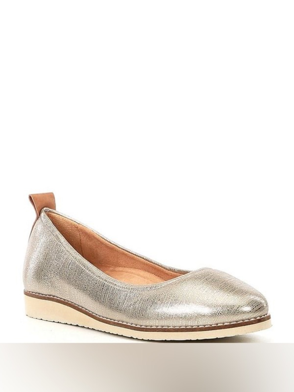 Brioso Emmaline Metallic Leather Wedge Ballet Flats